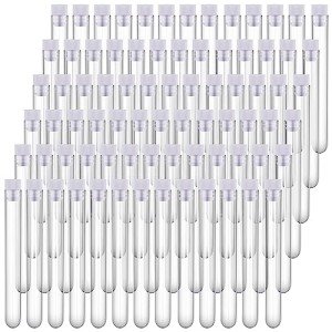 200 Pack Clear Plastic Test Tubes with Caps