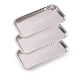3 Pack Stainless Steel Dental Procedure Trays