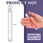 200 Pack Clear Plastic Test Tubes with Caps