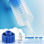 Syringe Tip Caps for Feeding Tubes, Blue (150)