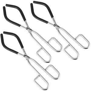 SHEUTSAN 3-Pack 10.2" Beaker Tongs with Rubber Ends