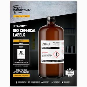 Avery UltraDuty Waterproof GHS Chemical Labels 500 Pack