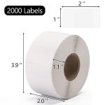 2000 Waterproof White Write-On Labels 2" x 1