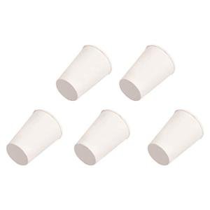 White Tapered Rubber Stoppers for Lab Tubes - 5 Pcs