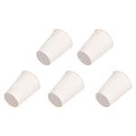 White Tapered Rubber Stoppers for Lab Tubes - 5 Pcs