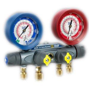 Yellow Jacket 46091 4-Valve Manifold with Gauges