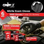 Heavy Duty Black Nitrile Exam Gloves (1000 Pack)