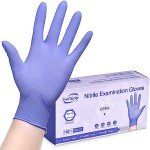 Violet Nitrile Exam Gloves - Medium, Box of 100