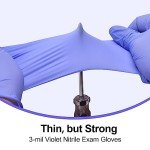 Violet Nitrile Exam Gloves - Medium, Box of 100