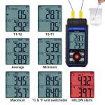 Digital K Type Thermocouple Thermometer with Dual Channels