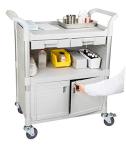 Heavy-Duty Lockable Hospital Utility Cart - 3 Shelves