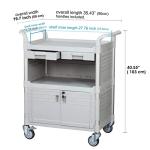 Heavy-Duty Lockable Hospital Utility Cart - 3 Shelves