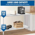 24"x60" Stainless Steel Adjustable Work Table