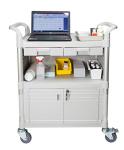 Heavy-Duty Lockable Hospital Utility Cart - 3 Shelves