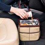 Leakproof Car Trash Can and Storage Bag - Beige