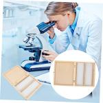 Wooden Microscope Slide Storage Box with Compartments