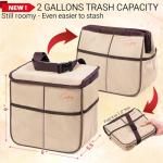 Leakproof Car Trash Can and Storage Bag - Beige