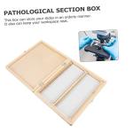 Wooden Microscope Slide Storage Box with Compartments