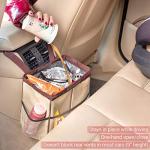Leakproof Car Trash Can and Storage Bag - Beige