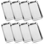 8PCS Stainless Steel Surgical Trays for Lab Use