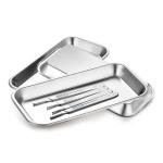 8PCS Stainless Steel Surgical Trays for Lab Use