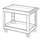 Rubbermaid 2-Shelf Utility Cart with Lipped Shelves