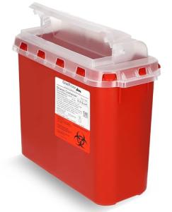 Transparent Sharps Container with Touchless Lid - 5.4 Quart