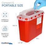 Transparent Sharps Container with Touchless Lid - 5.4 Quart
