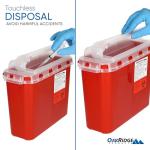 Transparent Sharps Container with Touchless Lid - 5.4 Quart
