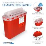 Transparent Sharps Container with Touchless Lid - 5.4 Quart