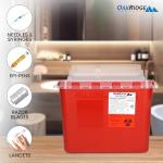 Transparent Sharps Container with Touchless Lid - 5.4 Quart