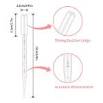 KINGLAKE 3ML Plastic Transfer Pipettes - Pack of 100