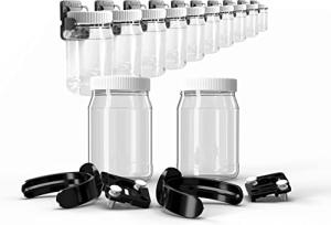 Wallwerx Pegboard Organizing System, 12 Clear Jars