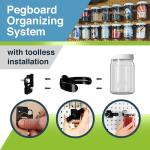 Wallwerx Pegboard Organizing System, 12 Clear Jars