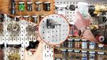 Wallwerx Pegboard Organizing System, 12 Clear Jars