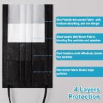 DAYSOY 4-Layer Black Disposable Face Masks, 50pcs