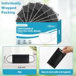 DAYSOY 4-Layer Black Disposable Face Masks, 50pcs