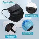 DAYSOY 4-Layer Black Disposable Face Masks, 50pcs