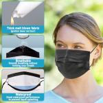 DAYSOY 4-Layer Black Disposable Face Masks, 50pcs