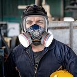 Organic Vapor Respirator with Adjustable Anti-Fog Shield