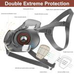 RANKSING Respirator Mask with Filters and Safety Glasses