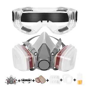 Half Face Respirator Mask with Safety Glasses