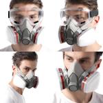 RANKSING Respirator Mask with Filters and Safety Glasses