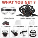 Reusable Respirator Gas Mask with Safety Glasses