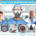 Reusable Half-Face Respirator with Filters and Goggles