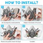 Reusable Half-Face Respirator with Filters and Goggles