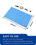 Blue Anti-Static Mat for Electronics Repair, 24"x48