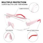 Weymeng Anti-Fog Safety Goggles for Glasses (Pink)