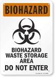 Biohazard Waste Storage Area Sign - 7" x 10