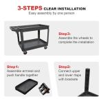 Heavy Duty Utility Service Cart with Swivel Wheels